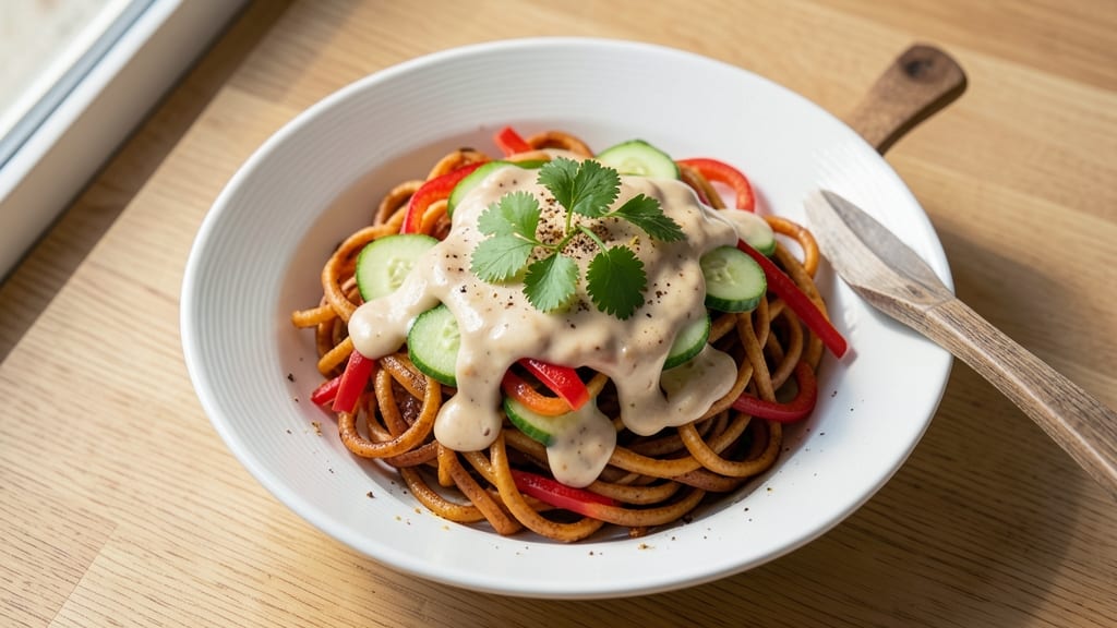 Sweet Potato Noodle Salad Recipe: Roasted Sweetness With Creamy Peanut Twist