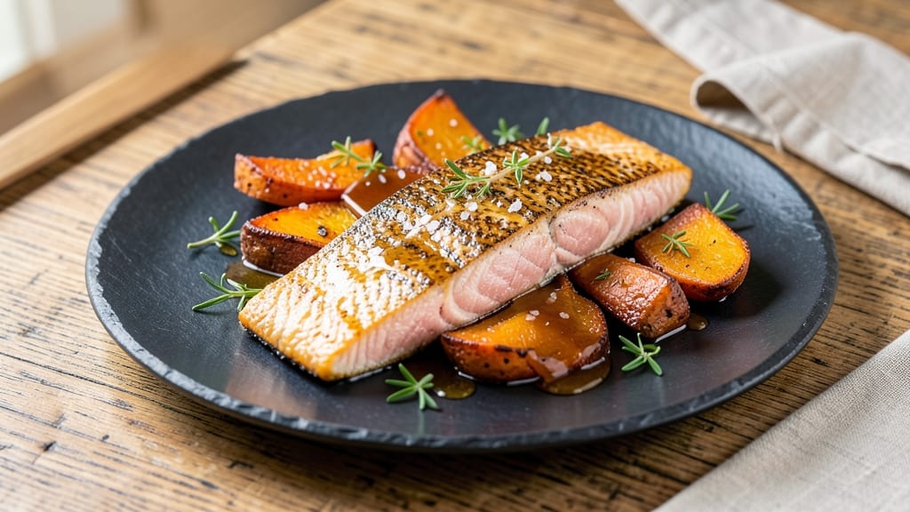 Trout and Sweet Potato Recipe: Pan-Seared Fish with Roasted Spiced Roots