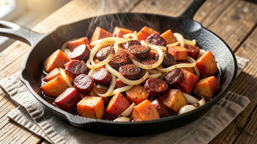 Sweet Potato and Chorizo Hash Recipe: Smoky-Spiced Crunch in One Pan