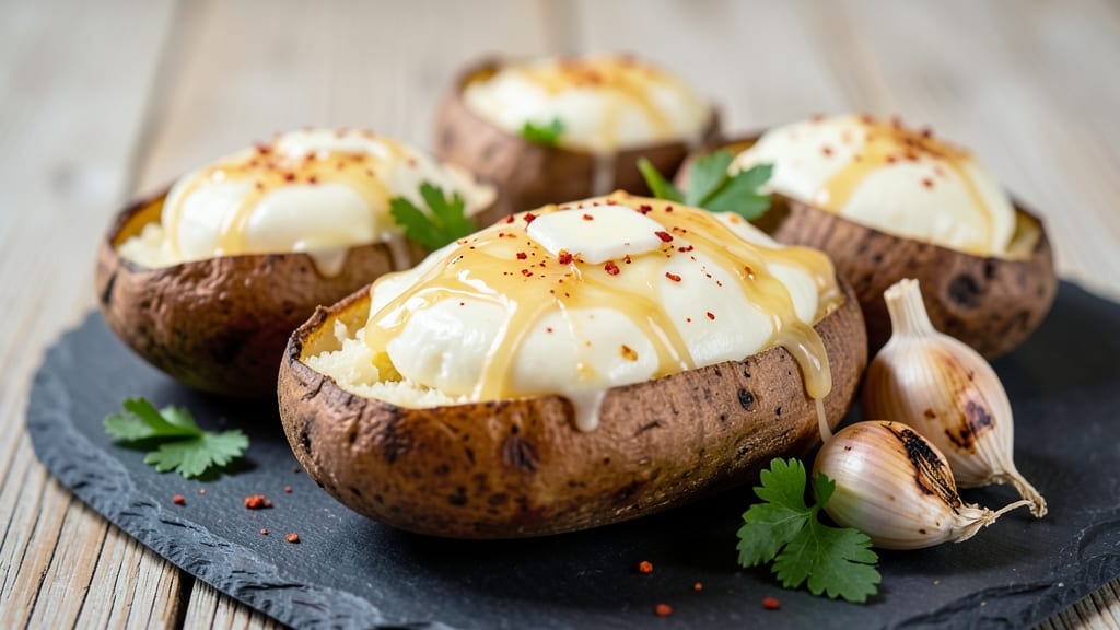 Baked Potato With Mozzarella Cheese Recipe: Gooey Cheese Pull-Apart Magic