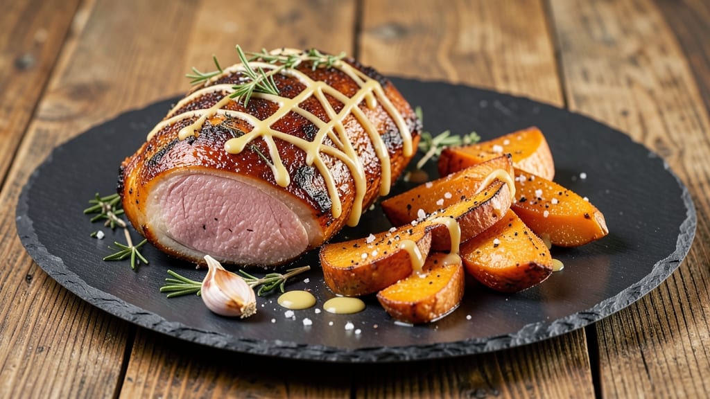 Turkey Breast and Sweet Potato Recipe: Herb-Crusted Roast With Caramelized Sweetness