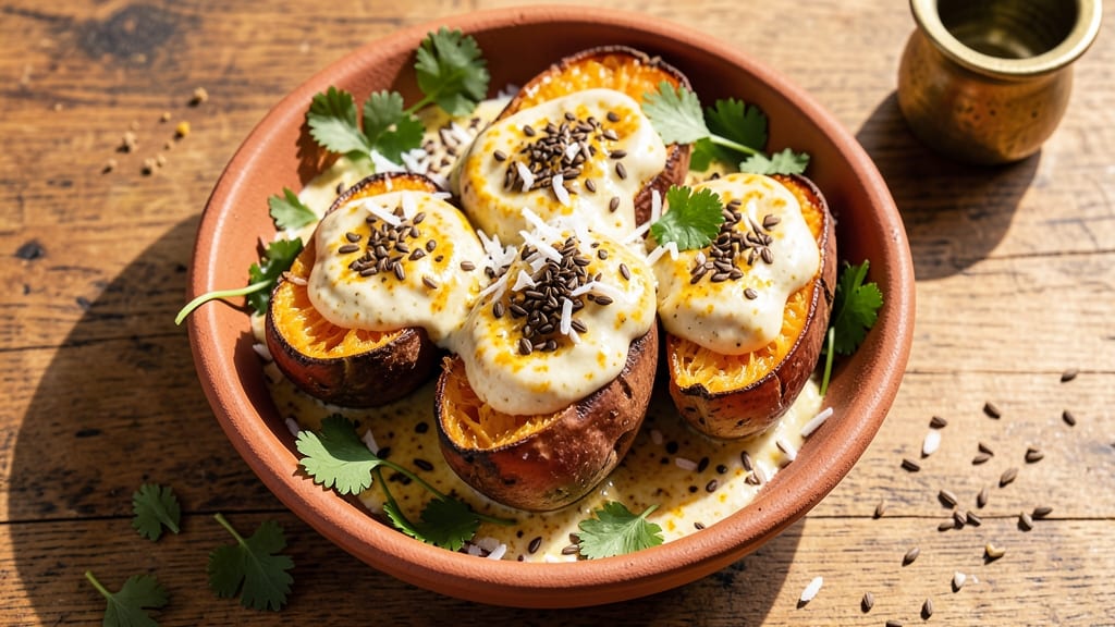 Baked Sweet Potato Indian Recipe: Spiced Cumin and Turmeric Roasted Perfection