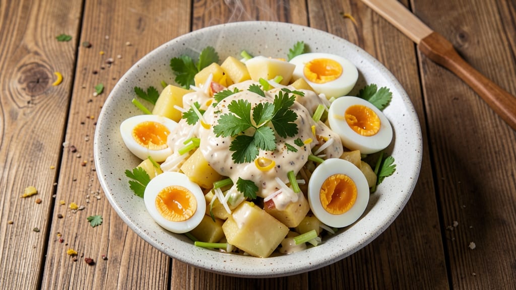 Traditional Potato Salad Recipe With Mayonnaise and Eggs: Classic Creamy Bites With Crunchy Celery