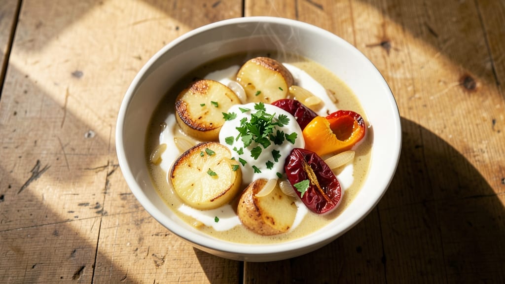Sweet Peppers and Deli Potato Soup Recipe: Smoky Roasted Depth With Creamy Velvety Bite