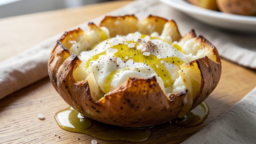 Air Fryer Blooming Baked Potato Recipe: Buttery Fluff With Crispy Starburst Edges