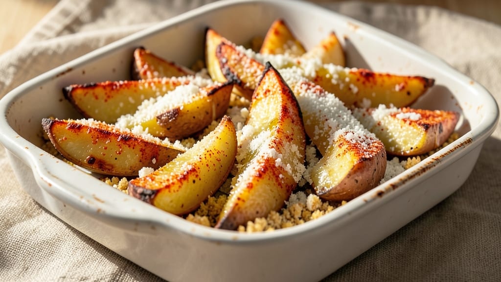 Baked Parmesan Potato Wedges Recipe: Crispy Crust and Melty Cheese Magic