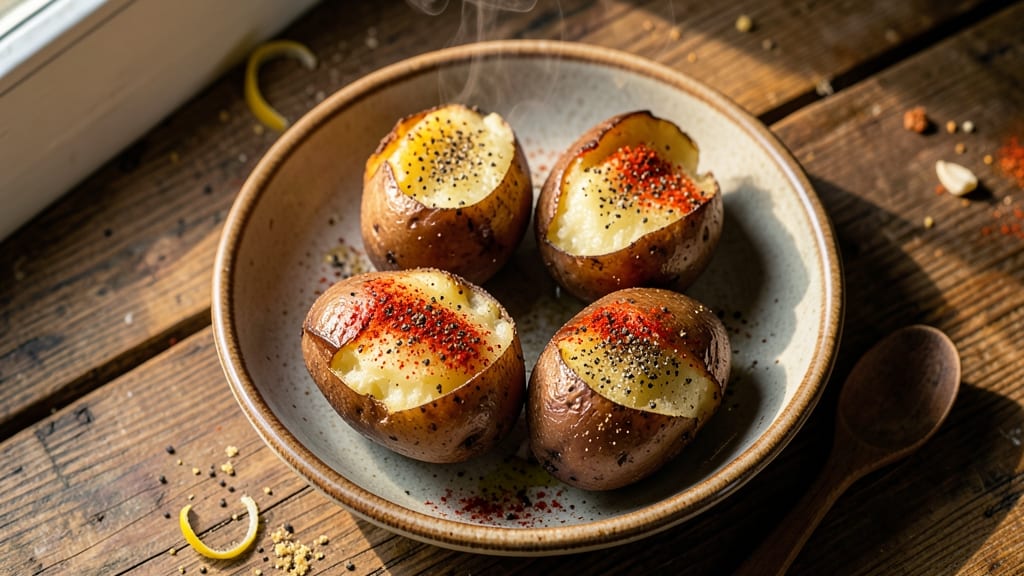 Baked Potato Recipe Video: Crispy Skin, Fluffy Centers in 10 Minutes