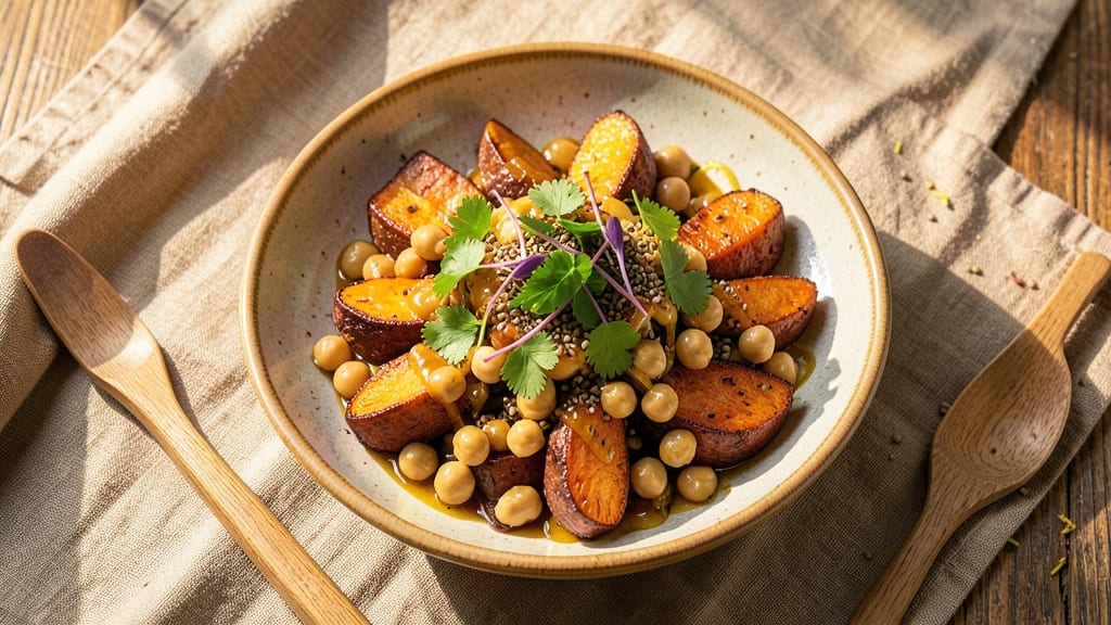 Sweet Potato Chickpea Salad Recipe: Earthy-Sweet Balance With Crunchy Texture