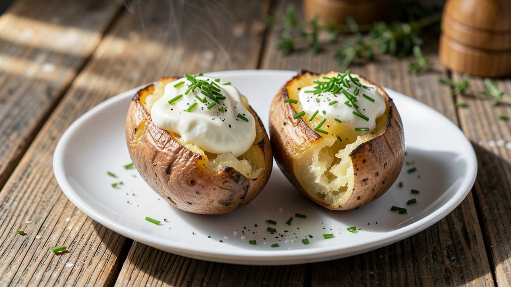 Baked Potato with Sour Cream and Chives Recipe: Creamy-Green Topping That Elevates Every Bite