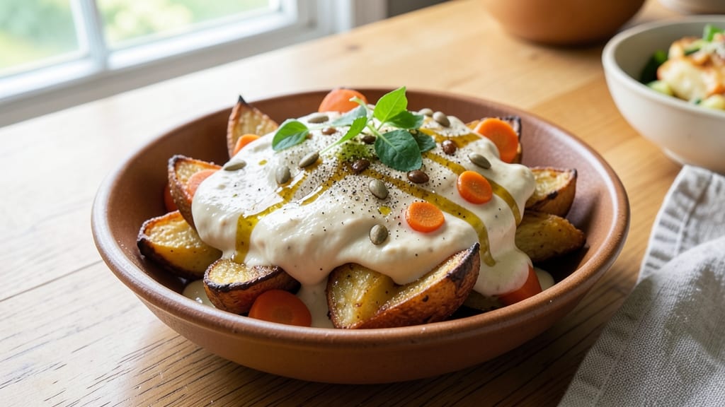 Vegan Queso Potato Carrot Recipe: Silky Melt With Roasted Root Depth