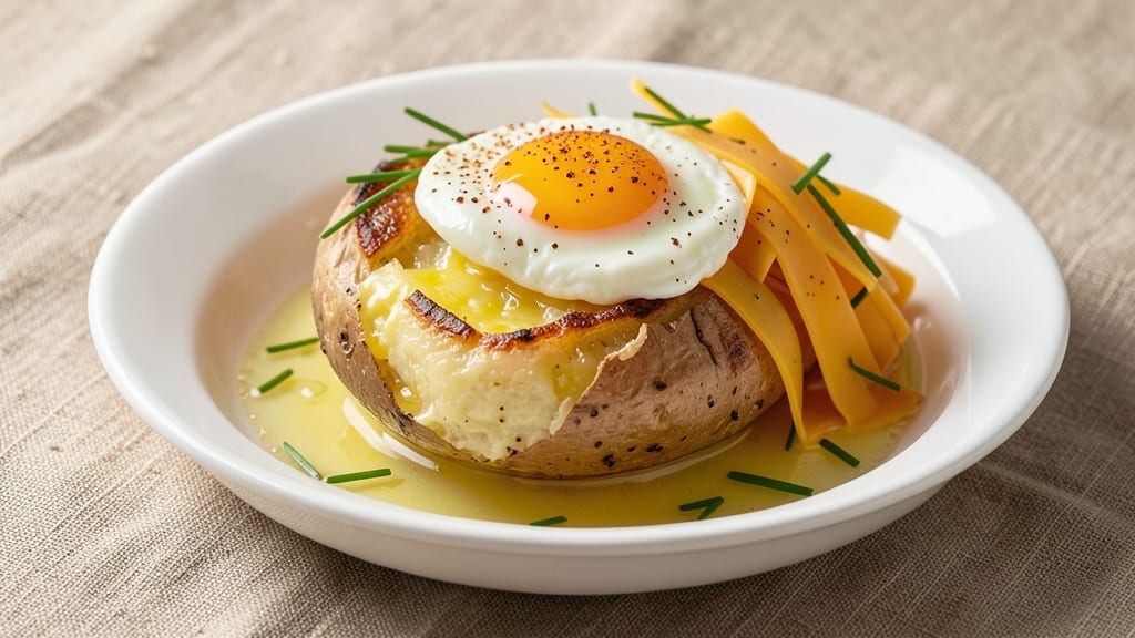 Twice Baked Potato with Egg Recipe: Crispy Top, Creamy Cheese Pull in Every Bite