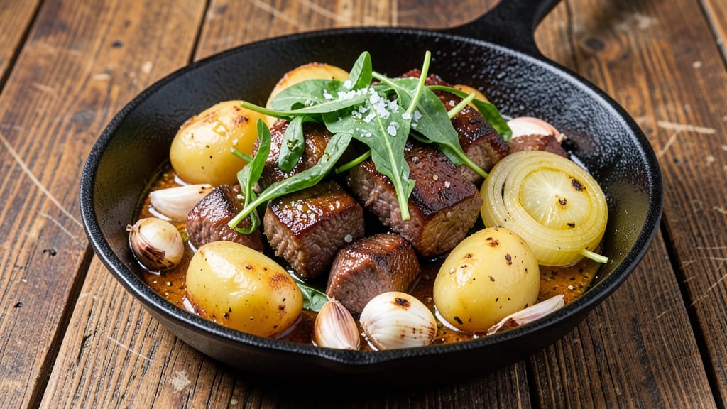Beef Spinach Potato Recipe: Hearty One-Pot Stew With Crispy Top