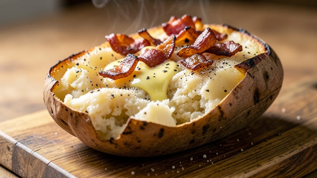 Baked Potato with Bacon Bits Recipe: Smoky Crispy Topping That Elevates Every Bite