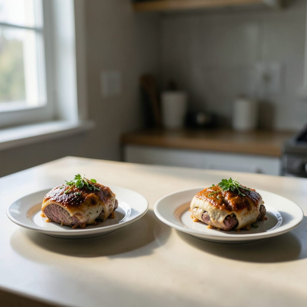 Two versions of the same dish, side by side