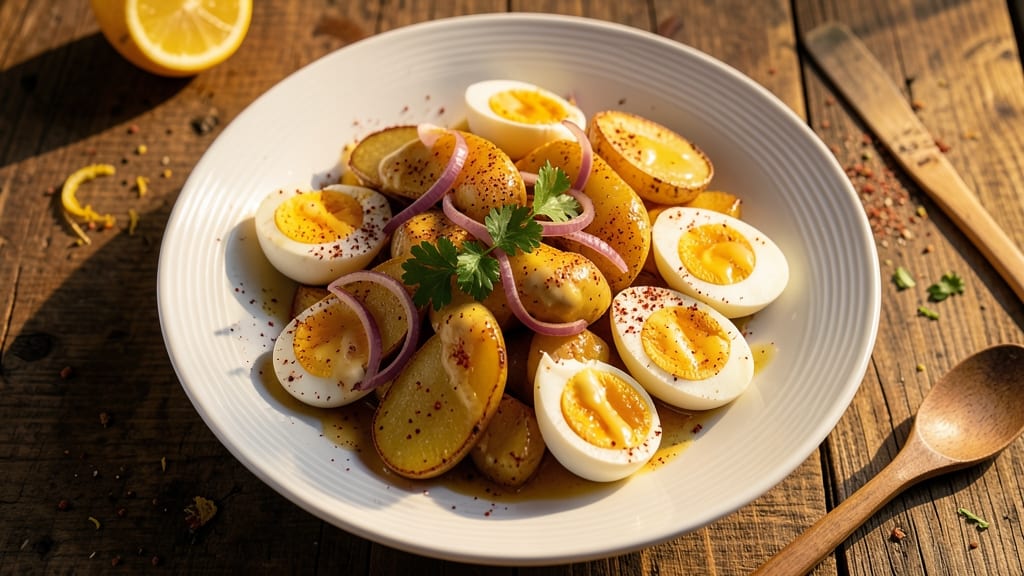 Spanish Potato Salad Recipe with Eggs: Crispy Edges and Creamy Mayonnaise Magic