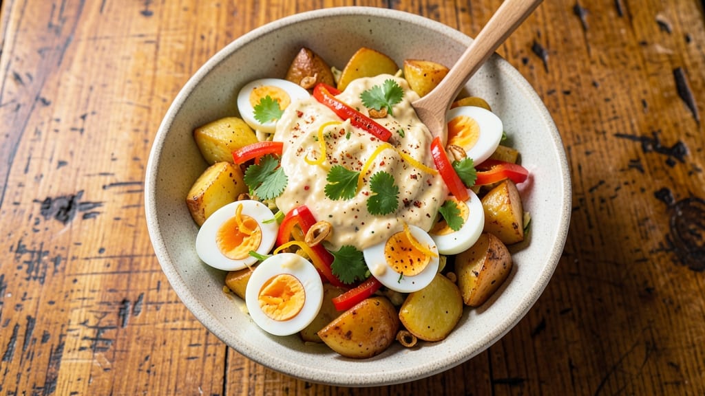 Barbados Potato Salad Recipe: Sweet Peppers and Lime Zing