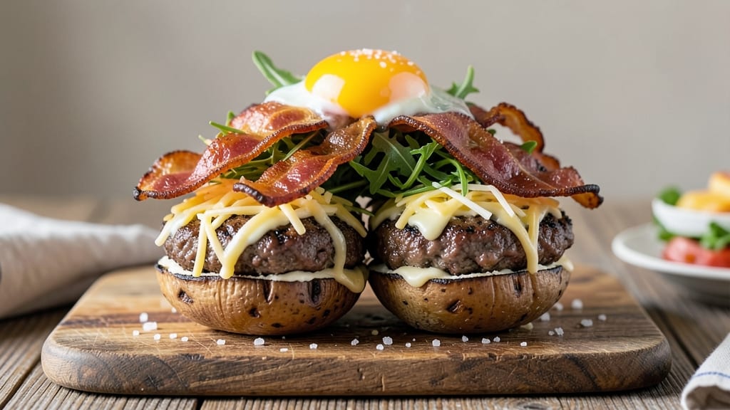 Baked Potato Stuffed Hamburgers Recipe: Crispy Shells and Creamy Fillings in One Bite