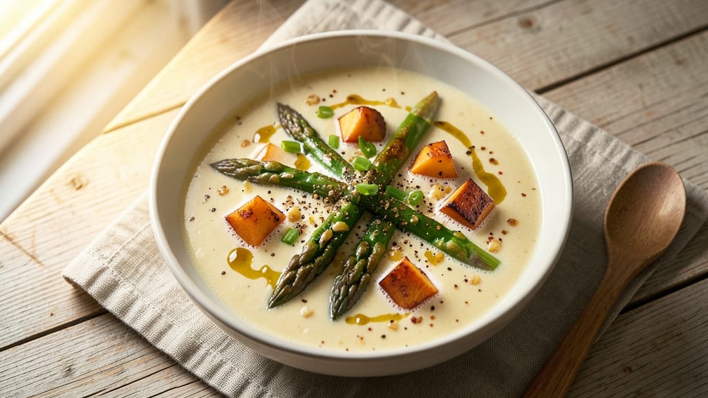 Asparagus And Sweet Potato Soup Recipe: Velvety Green-Meet-Orange Comfort in 25 Minutes